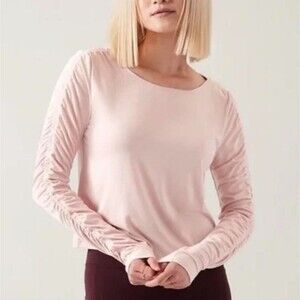 Athleta All Around Jersey Knit Tee With Ruched Sleeves Plus Size 3X